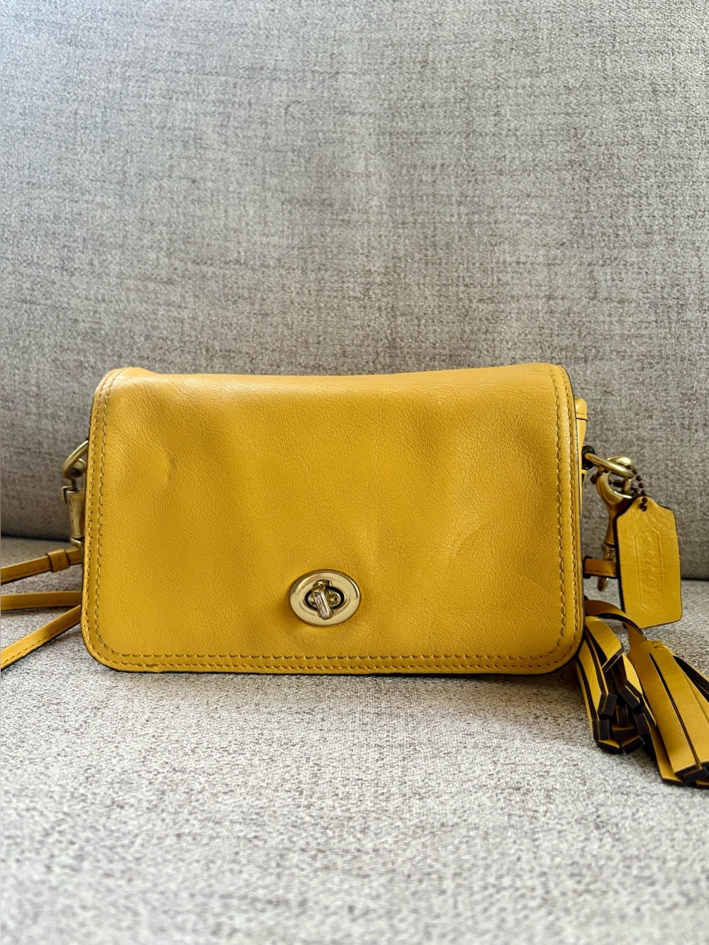 Coach Yellow Leather Legacy Penny Shoulder Bag